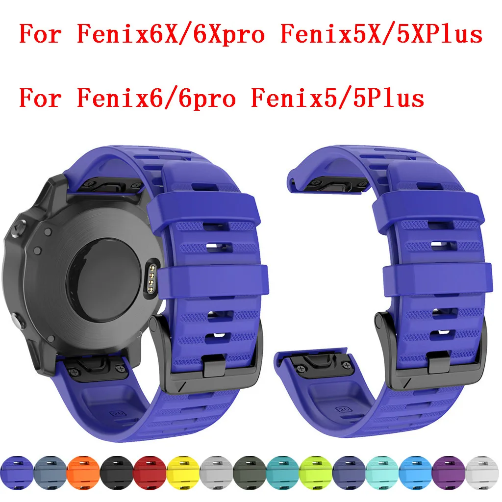 22/26 мм Quick Release силиконовый ремешок для смарт часов наручных gps Garmin Fenix 6 pro 6X