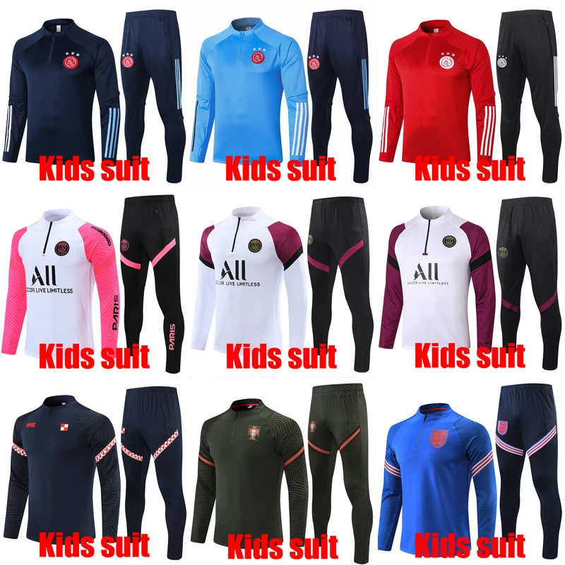 

2021 2022 Kids suit portugal england Ajax germany Netherlands Tracksuit training suits Jacket Child Suit