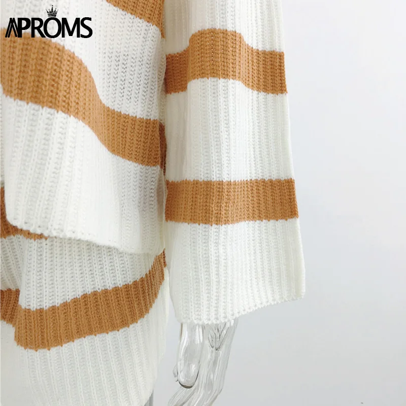 Новый Винтажный полосатый комплект из двух предметов женский осенне-зимний