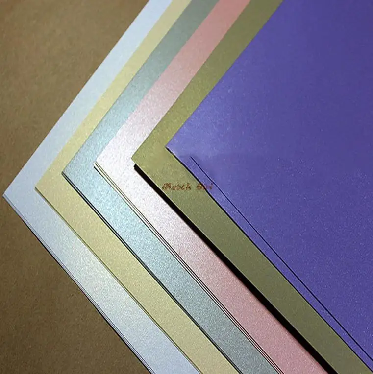 

50pcs/lot A4 size 21*29.7cm 250gsm A5 Pearl paper double pearl paper 11colors for choose, DIY box gift packing