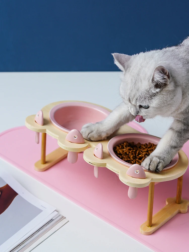 Керамическая миска для собак домашних животных кошек и щенков одинарная двойная