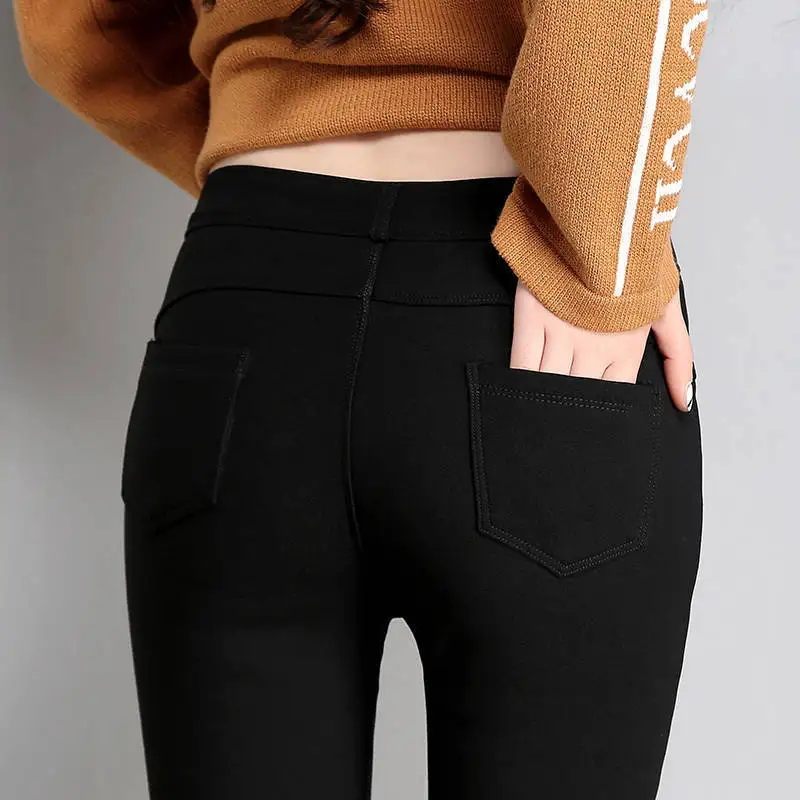 Новые высокоэластичные леггинсы джинсы для женщин Стрейчевые джинсовые узкие