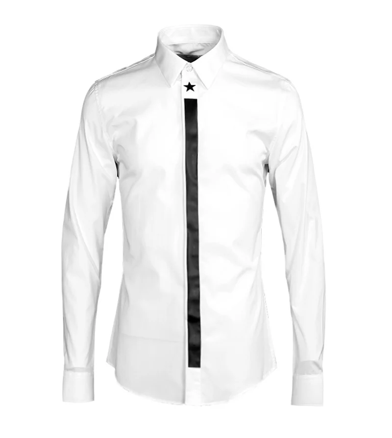 Декоративная фототкань с пятью звездами Мужская модная рубашка 2020 уличная