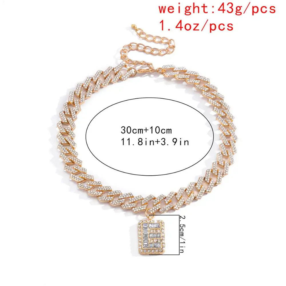 

Luxury Iced Out Rhinestone Chain Necklace Women Wedding Bridal Vintage Punk Transparent Crystal Choker Fashion Neck Jewelry Gift