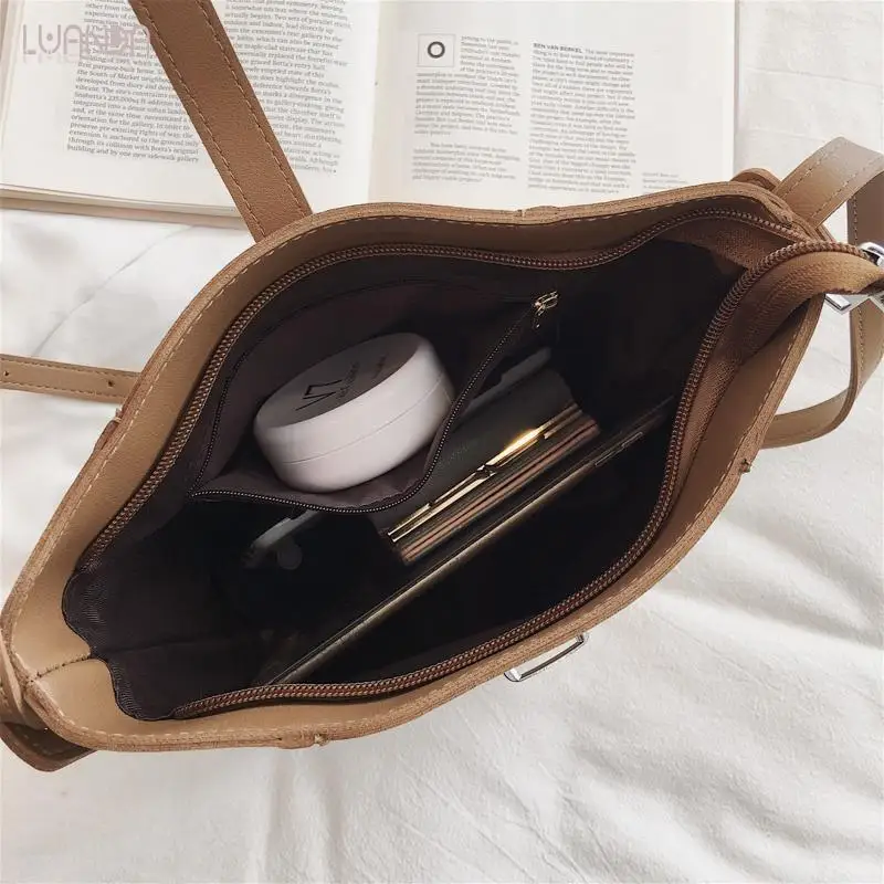 Модная женская сумка через плечо универсальное ведро простой стиль