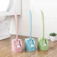 double sided toilet brush set bathroom accessories cleaning brush tool corner decontamination belt base curved long handle brush