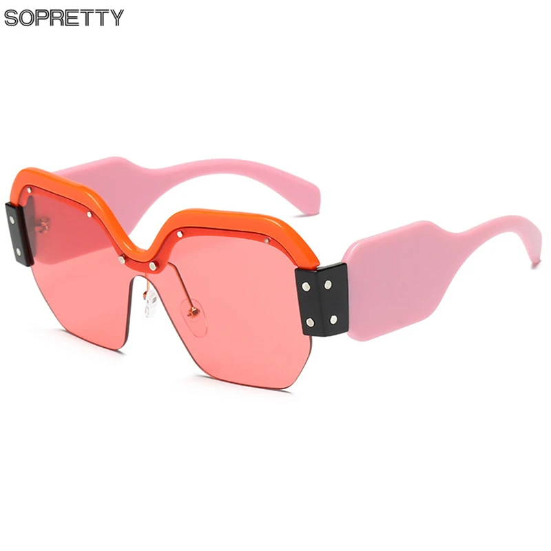Женские крупные Квадратные Солнцезащитные очки винтажные цветные