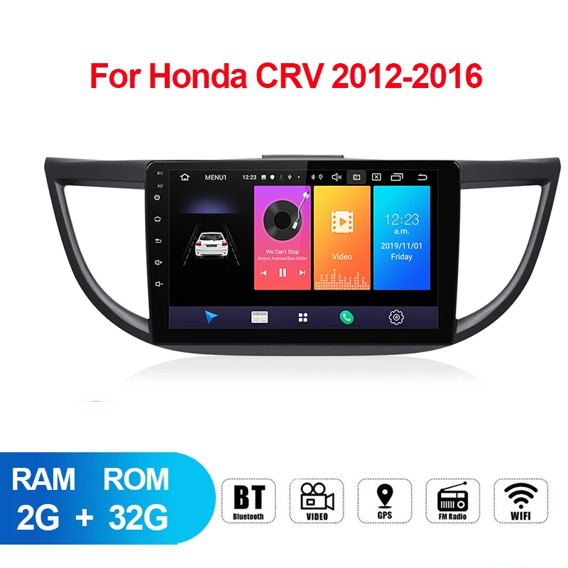 Автомагнитола 2 Din 10 1 дюйма Gps-навигатор для Honda CRV 2012 2013 2014 2015 2016 Android 9 4 ядра