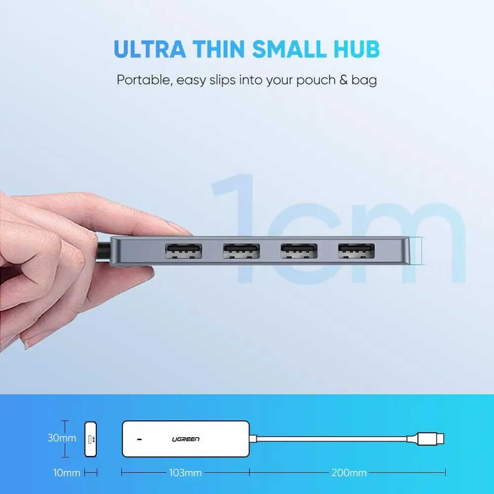 USB-концентратор UGREEN 4 порта USB Type-C на 3 0 разветвитель адаптер для MacBook Pro iPad Samsung Galaxy