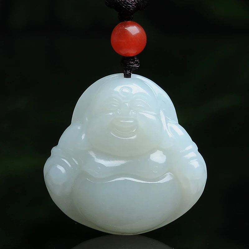 Hetian Yu Buddha public pendant finecarving pendants Natural jade white certificate | Украшения и аксессуары
