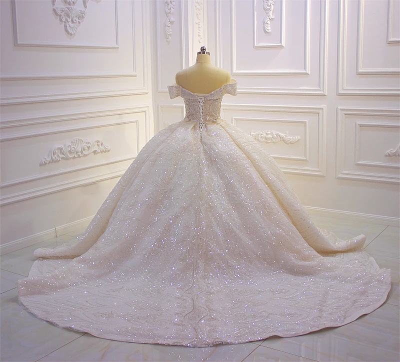 Аманда дизайн vestido boda mujer invitada с открытыми плечами блестящее бисерное свадебное платье