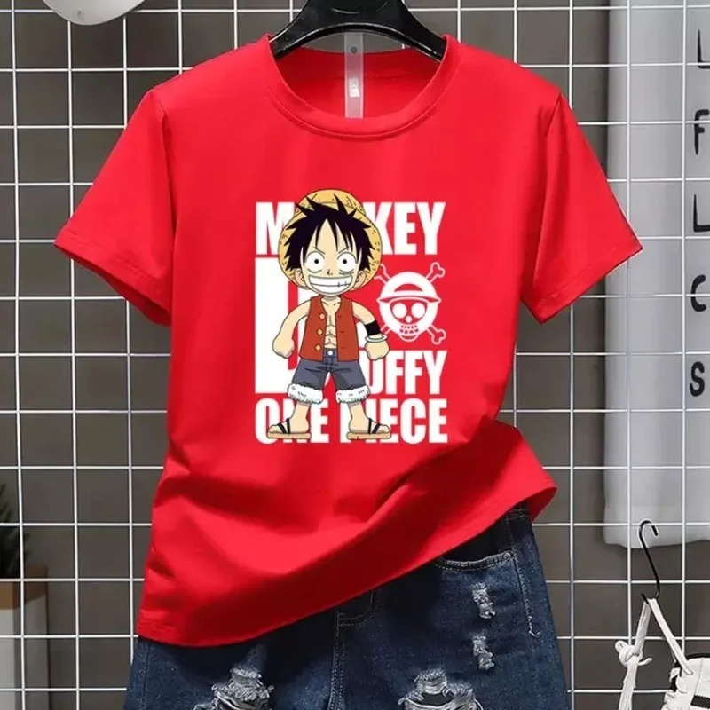 ONE PIECE Luffy Print T-shirt 2021 New Summer Short-sleeved T-shirt Women's Student Loose Large Size Wild Korean Couple Top