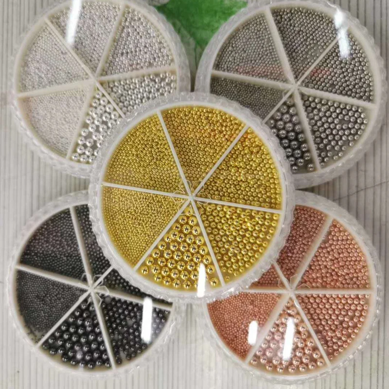 

0.8mm,1mm.1.5mm.2mm 3d Metal Micro Beads Stainless Steel Nails Nail Art Caviar Bead 10g Rhinestone Nail Art Micro Steel Ball