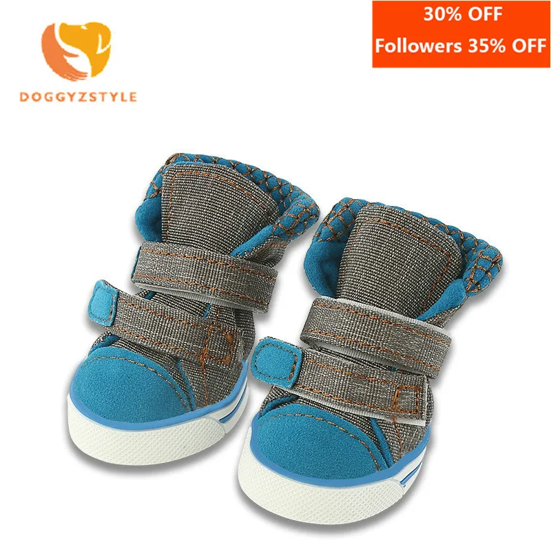 

Износостойкая парусиновая Обувь для собак, дышащая удобная повседневная джинсовая обувь, Нескользящие кроссовки, ботинки для маленьких со...