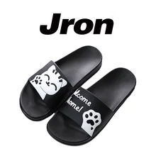 Шлепанцы Jron женские пляжные сланцы мультяшный Кот рисунок