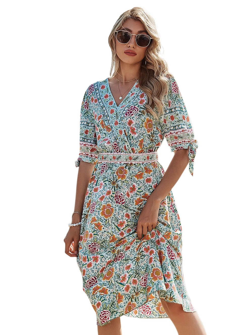 

Женское длинное цветочное ТРАПЕЦИЕВИДНОЕ ПЛАТЬЕ