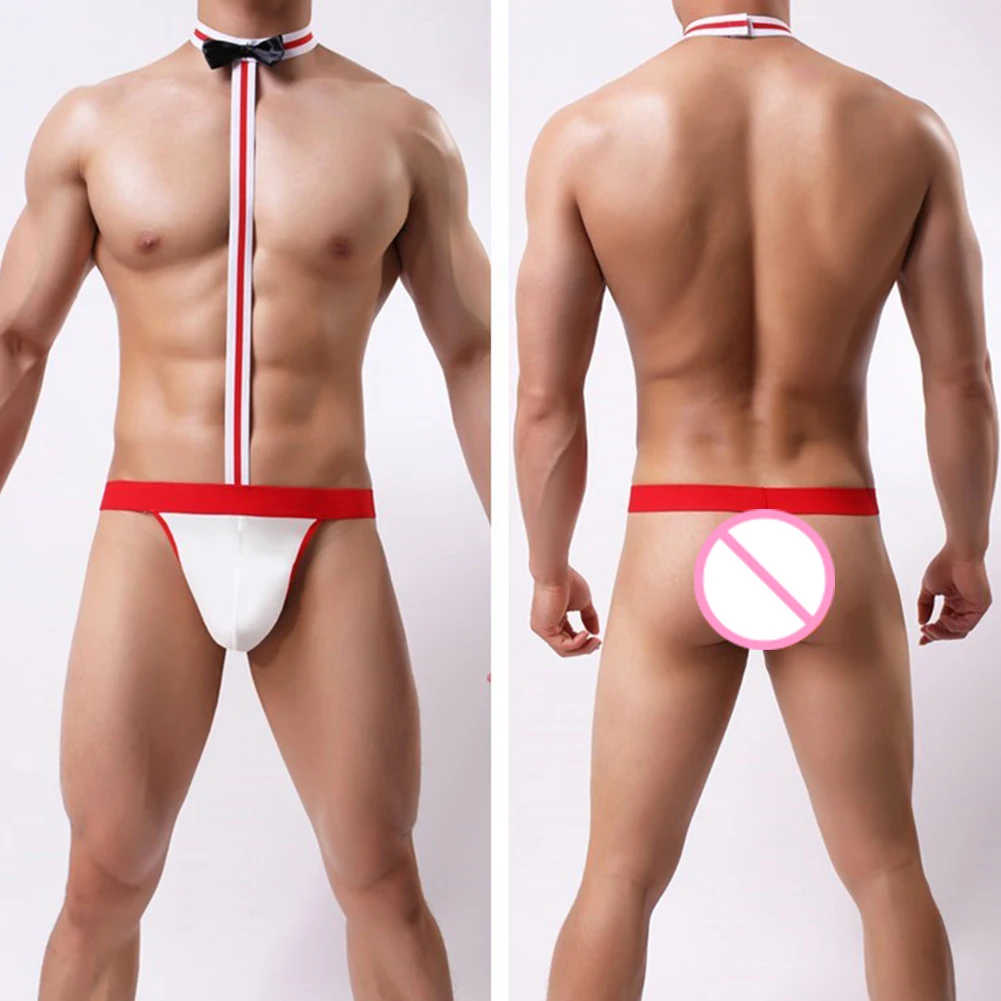 Мужские сексуальные подвязка Манкини все в одном Батлер бант трусы стринги