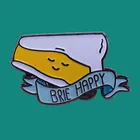 Мужскаяженская брошь на лацкан, с эмалью, в форме сыра