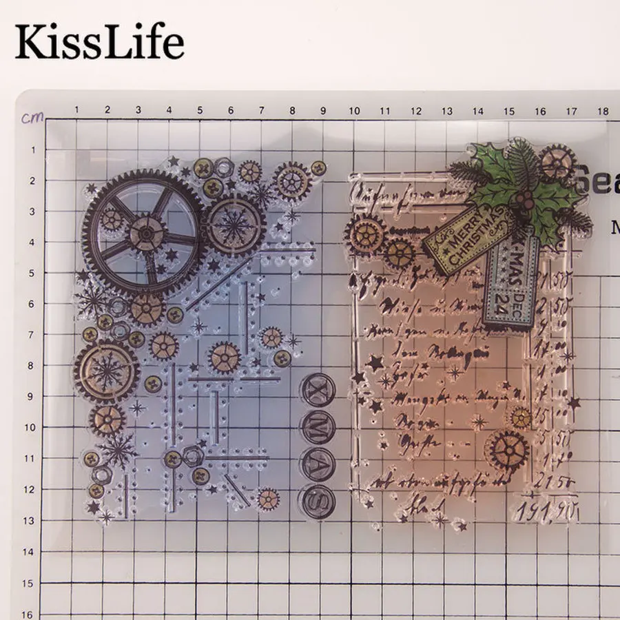 1 лист винтажная Экипировка фон Звезда линия прозрачные резиновые штампы для