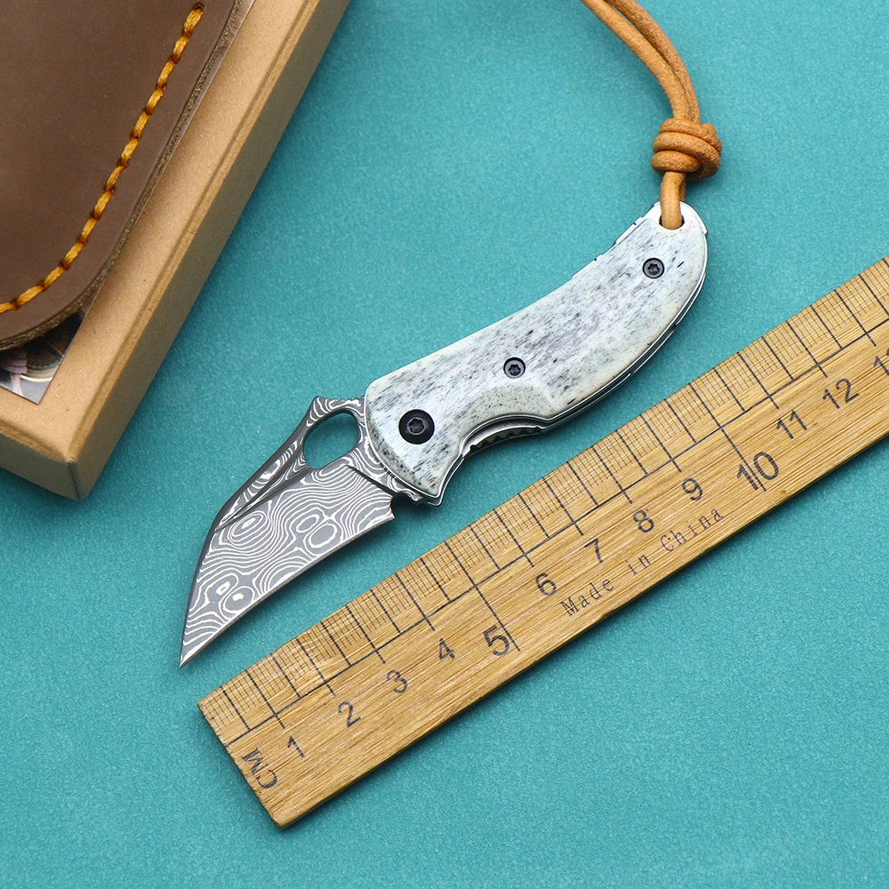 

Master Jian Bailing Bird Damascus Folding Knife Outdoor Camping High Hardness Sharp Knife EDC Portable Mini Pocket Knife