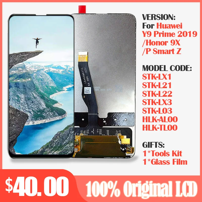 Оригинальный дисплей 6 59 дюйма для HUAWEI P Smart Z Honor 9X Y9 Prime 2019 ЖК + сенсорный экран