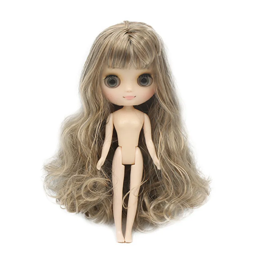 only doll Кукла Middle blyth, телесный цвет лепесток лотоса длинные золотистые волосы кукла Middle blyth подходит для DIY Изменить игрушка для девочек - Цвет: only doll