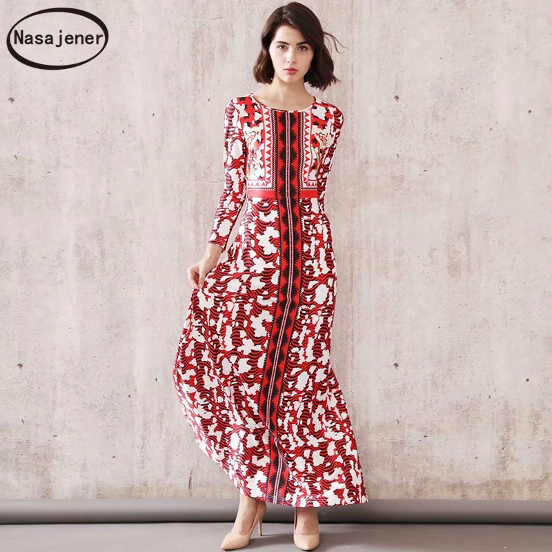 Осеннее Новое богемное Ретро модное темпераментное длинное женское платье с