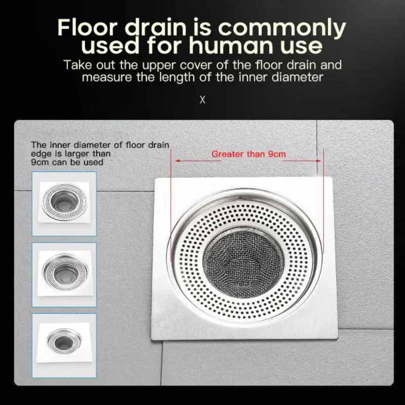 

304 Stainless Steel Sewer Filter Net Bathroom Anti-clogging Floor Drains Shower Room Toilet Hair Anti-blocking Artifact Tools