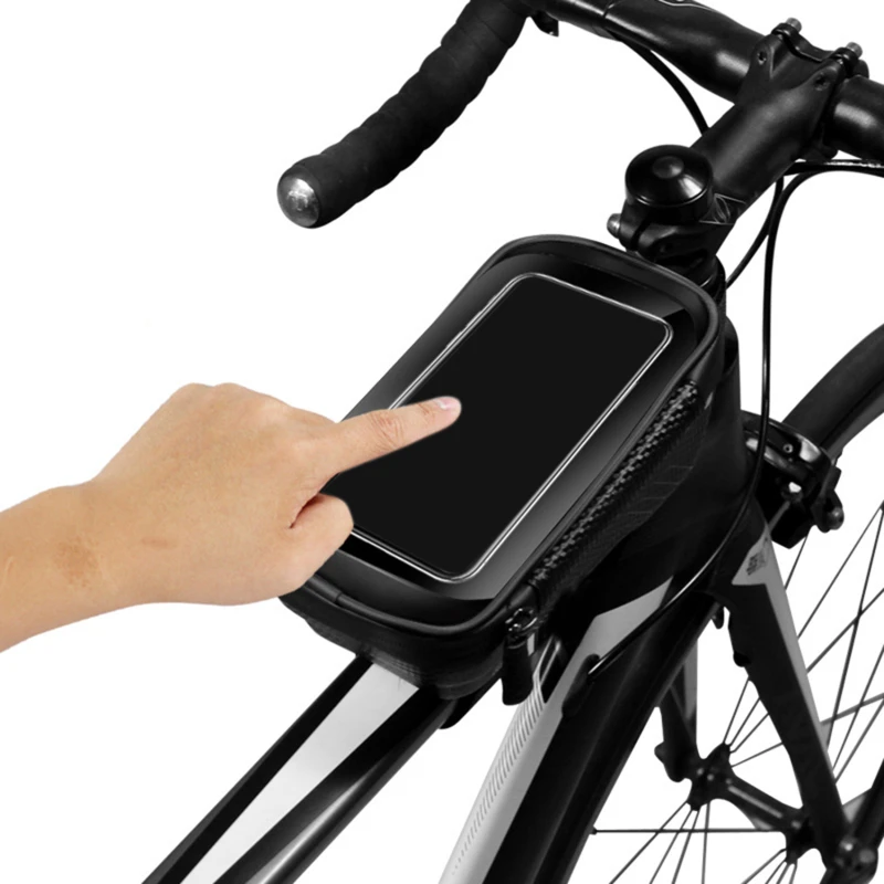 

New Bike Bag Frame Front Top Tube Cycling Bag Waterproof 6.6in Phone Case Touchscreen Bag MTB Pack Bicycle Accessories