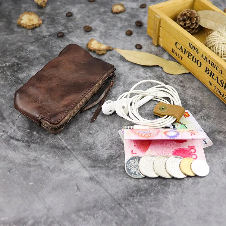 Винтажные тонкие кошельки из натуральной кожи мужские короткий кошелек на