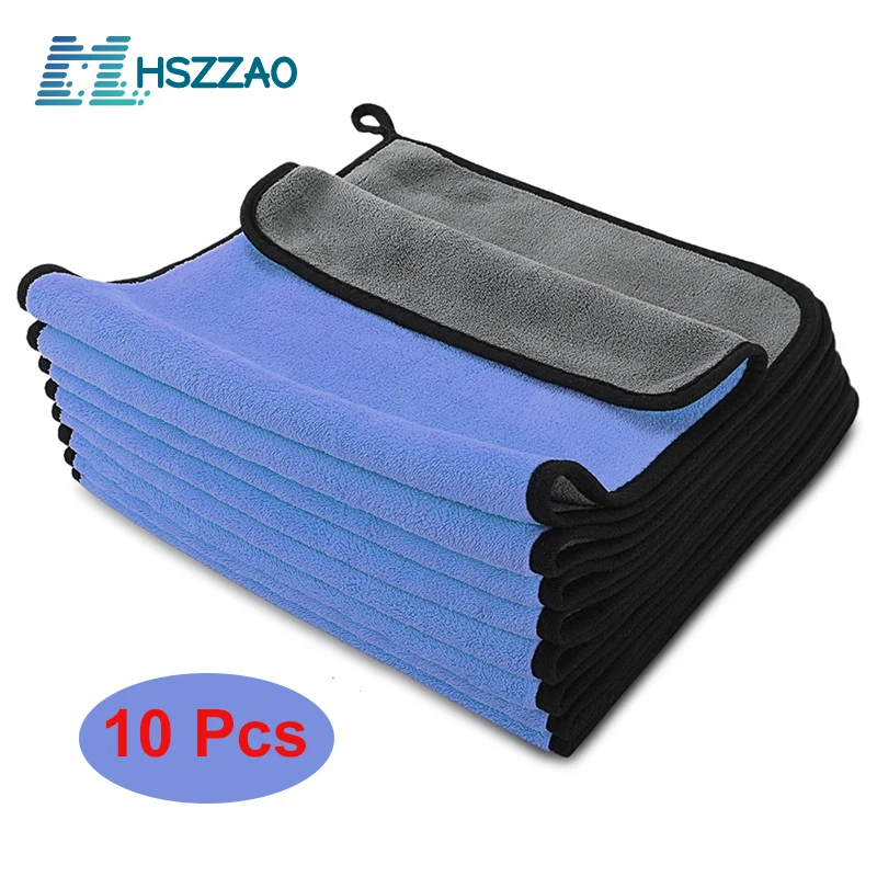 

30x30/40/60CM Car Wash Microfiber Towel Car Cleaning Drying Cloth Hemming Car Care Cloth Detailing Car Wash Blue Towel