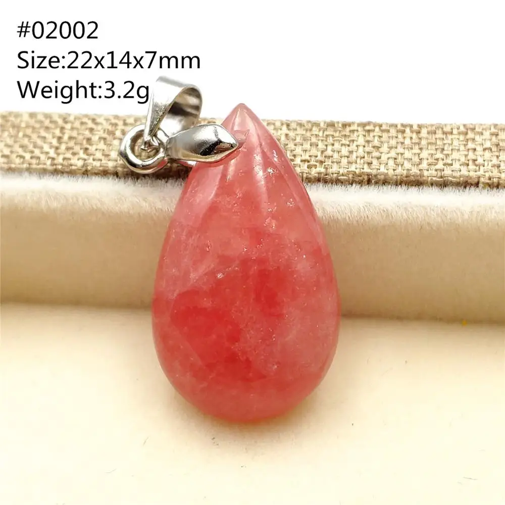 Женская подвеска из натурального розового или красного родохрозита ледяного