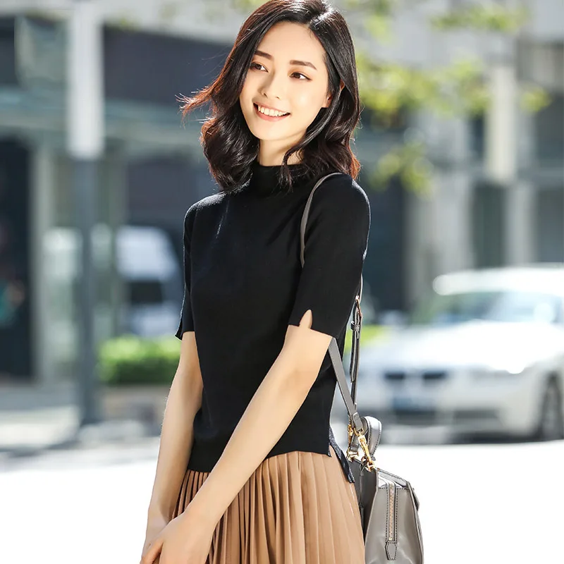 

New Summer high quality simple classic short sleeve breathable women's T-shirt