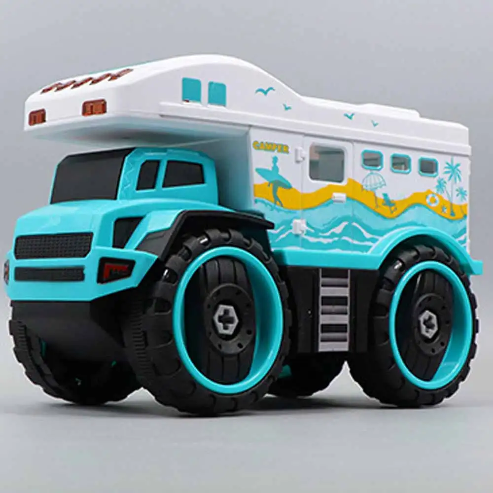 

1 комплект, крутые игрушки для дома на колесах, красочный пластиковый игрушечный автомобиль для отдыха, съемные игрушки на колесах с пляжным...
