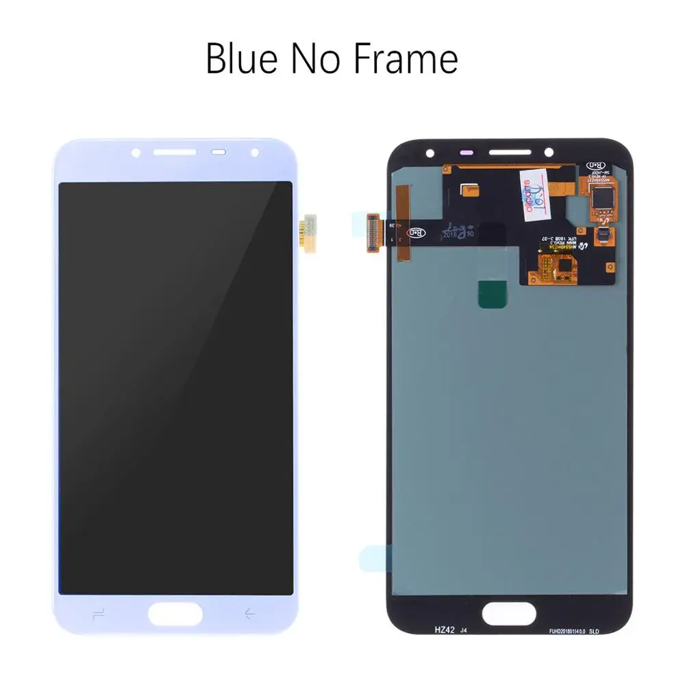 AMOLED ЖК-дисплей для samsung Galaxy J4 дисплей кодирующий преобразователь сенсорного экрана в сборе Замена J400 J400F - Цвет: Blue No Frame