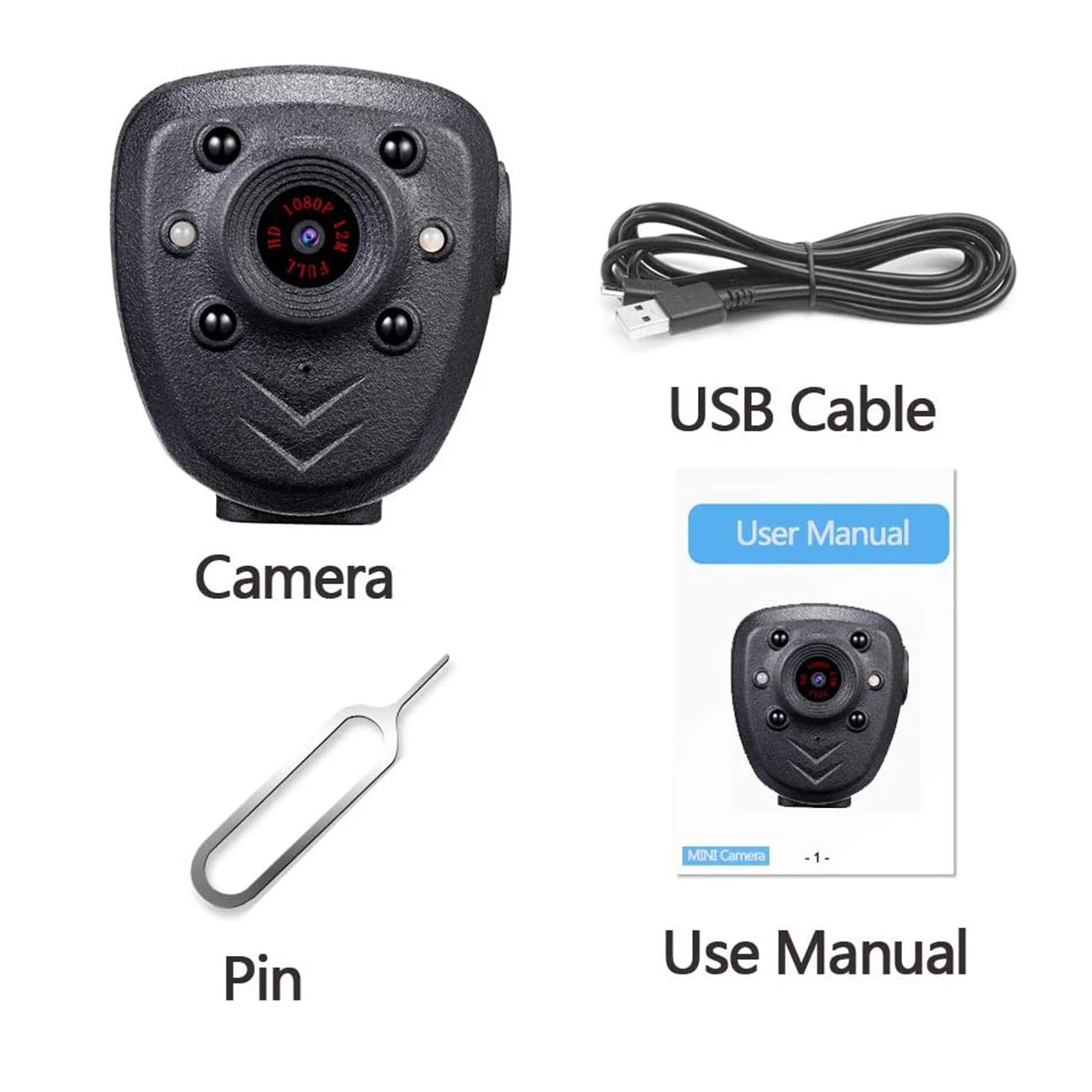 

Mini HD HD1080P camera recorder, wearable built-in infrared night vision camera, built-in 16GB memory card, night vision