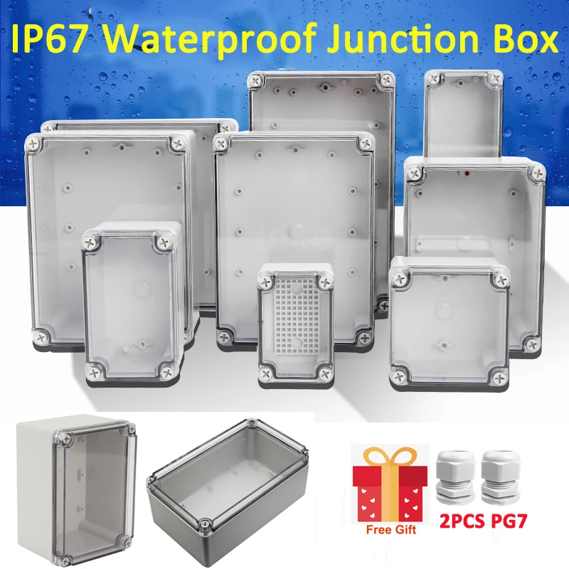 Прозрачная коробка IP67 из АБС пластика водонепроницаемая распределительная