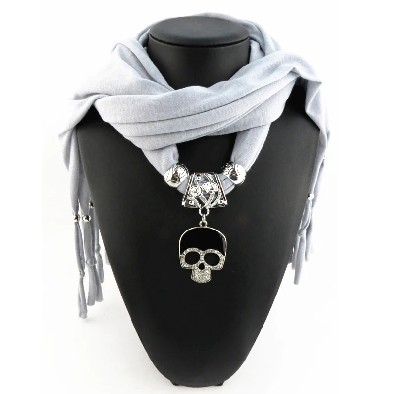 

Pendant Scarf Cotton New Fashion Women Fashion Alloy Skull Pendant Scarves For Ladies/Girls/Women scarf