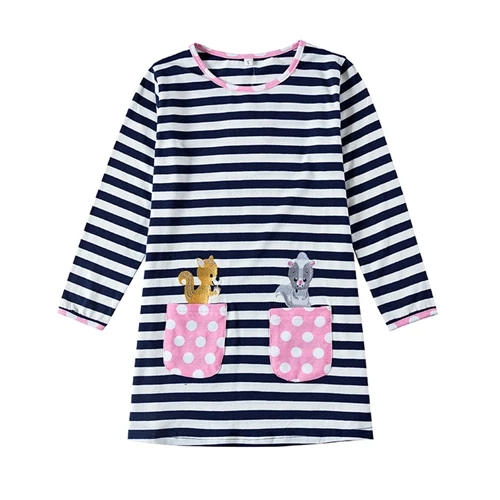Платье для девочек бренд Vestidos INFANTIL детская одежда для девочек длинные рукава с цветочным рисунком для девочек платье трапециевидной формы для девочек h5802 - Цвет: HH702 navy