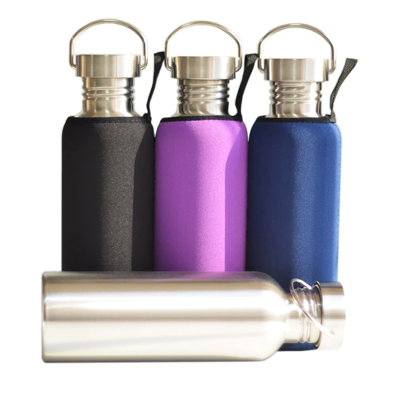 

304 Stainless Steel Sports Water Bottle Flask with Sleeve for Travel Camping Hiking Cycling Fishing Yoga 750mL 25oz
