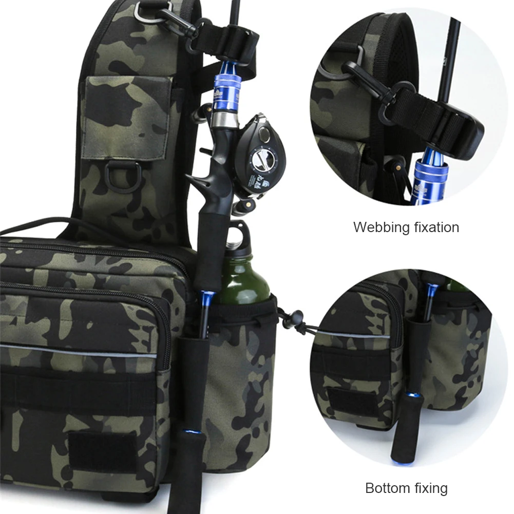 

Multi-function Fishing Tackle Bags Big Shoulder Crossbody Bag Waist Pack Fish Lures Gear Bait Utility Storage Bag Fishing Pouch