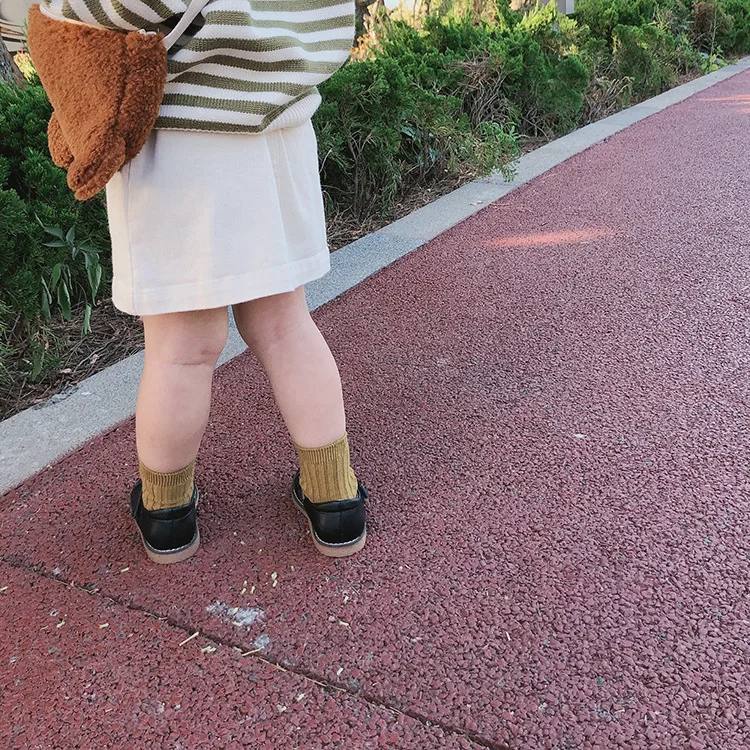 Осенние милые однотонные модные юбки для девочек Базовая мини юбка маленьких От 1