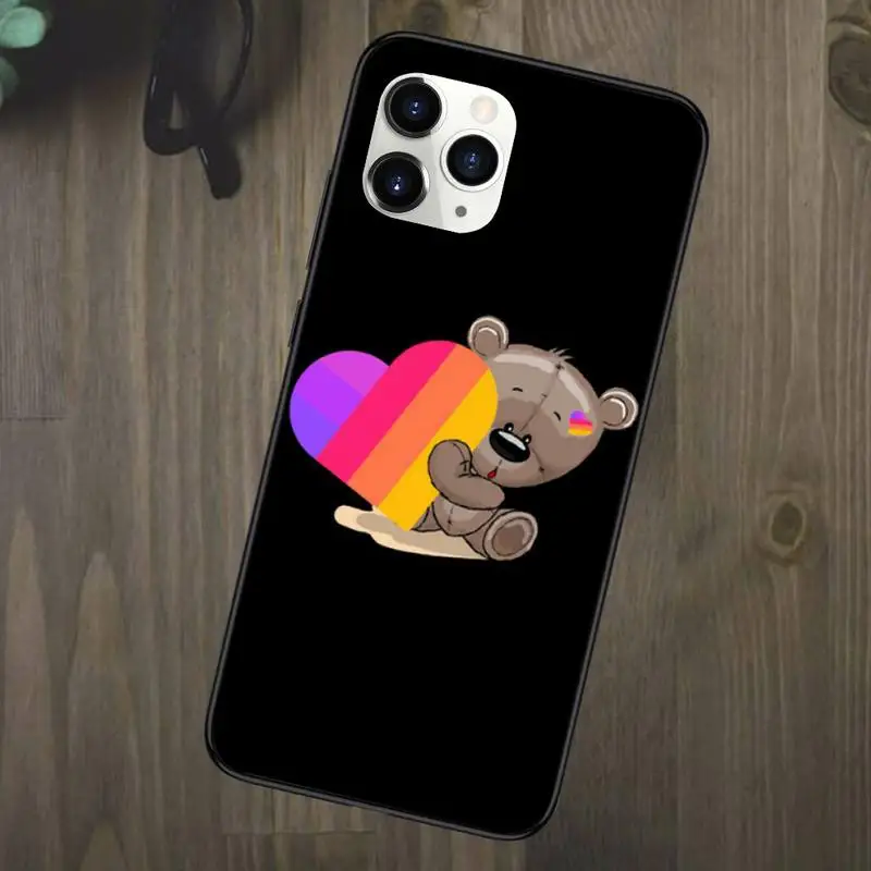 

Likee Funny cat bear love heart Phone Case for iPhone 11 12 mini pro XS MAX 8 7 Plus X XS XR