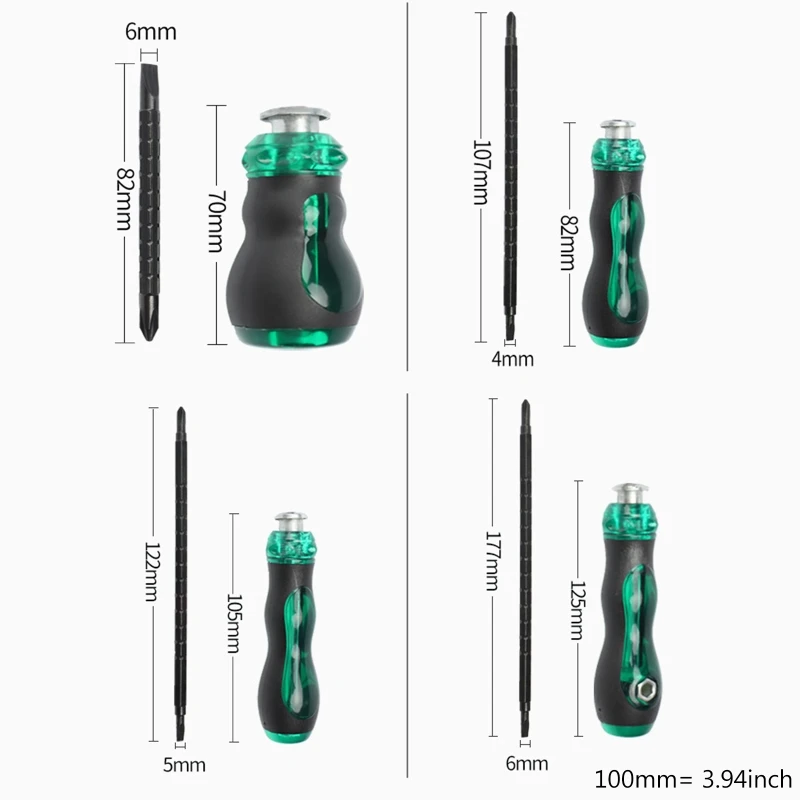 

Precision Slotted / Phillips Cross Screwdriver Dual Purpose Telescopic Small Driver Insulated Handle Multipurpose Tool