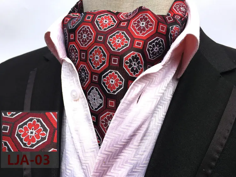 Элегантный мужской галстук из полиэстера и шелка с принтом в виде пасилей, цветов, в горошек, Аскот, галстук, британский жаккард, переплетенный галстук жениха, Свадебный галстук - Цвет: 1 Piece Necktie