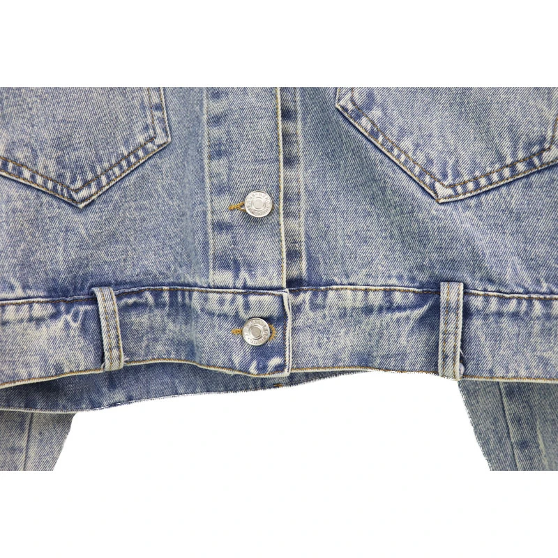 

2021 Summer Spring Short New Rivet Denim Jacket Coat Women Pockets Jeans Jacket Hip Hop Basic Coat Jaqueta Casaco Feminino NZY60