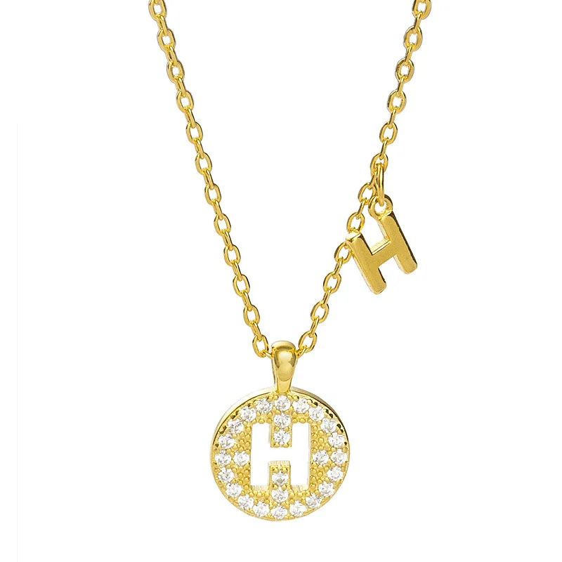 Корейский Стиль Изысканные полые H буквы хрустальные подвески ожерелья для