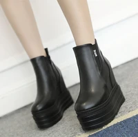 2021 autumnwinter womens shoes korean fashion womens boots 13cm high heel wedges increased muffin platform boots