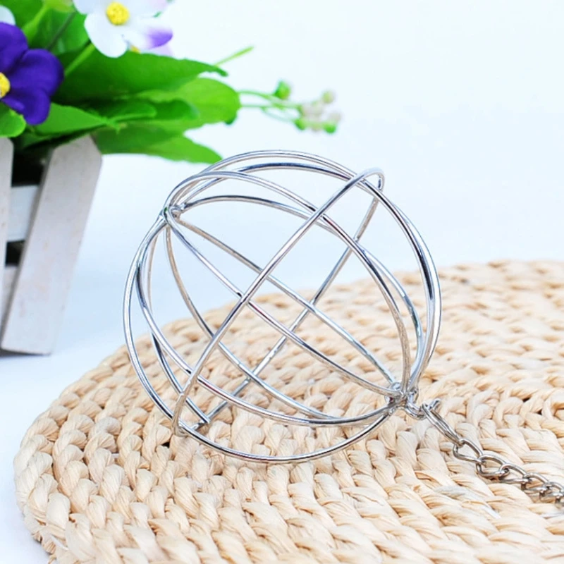 Stainless Steel Rabbit Feeder Ball Bunny Hay Grass Shelf Rack Toy Round Feed Dispenser Exercise Hanging Straw Holder for Hamster | Дом и сад