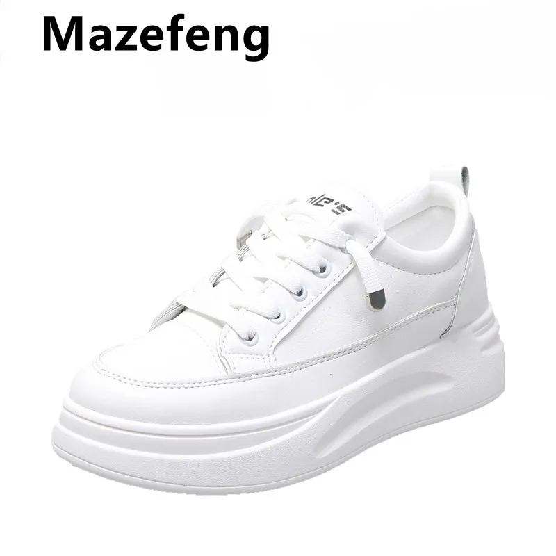 

Большой Размеры женские кроссовки; Сезон осень; Кожаные светильник белые кроссовки с подошвой, женские туфли на платформе; Туфли с подошвой ...